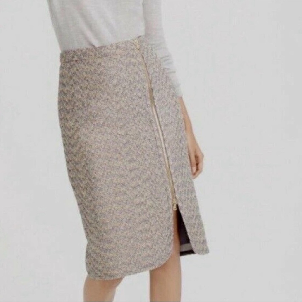 Like new JCrew Gold Zipper Pencil Skirt Size 10